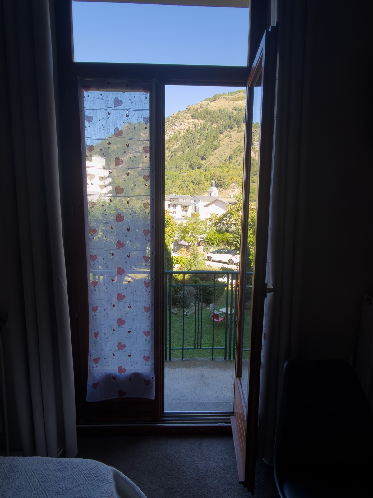 View of the park and village from the Comfort Plus room balcony